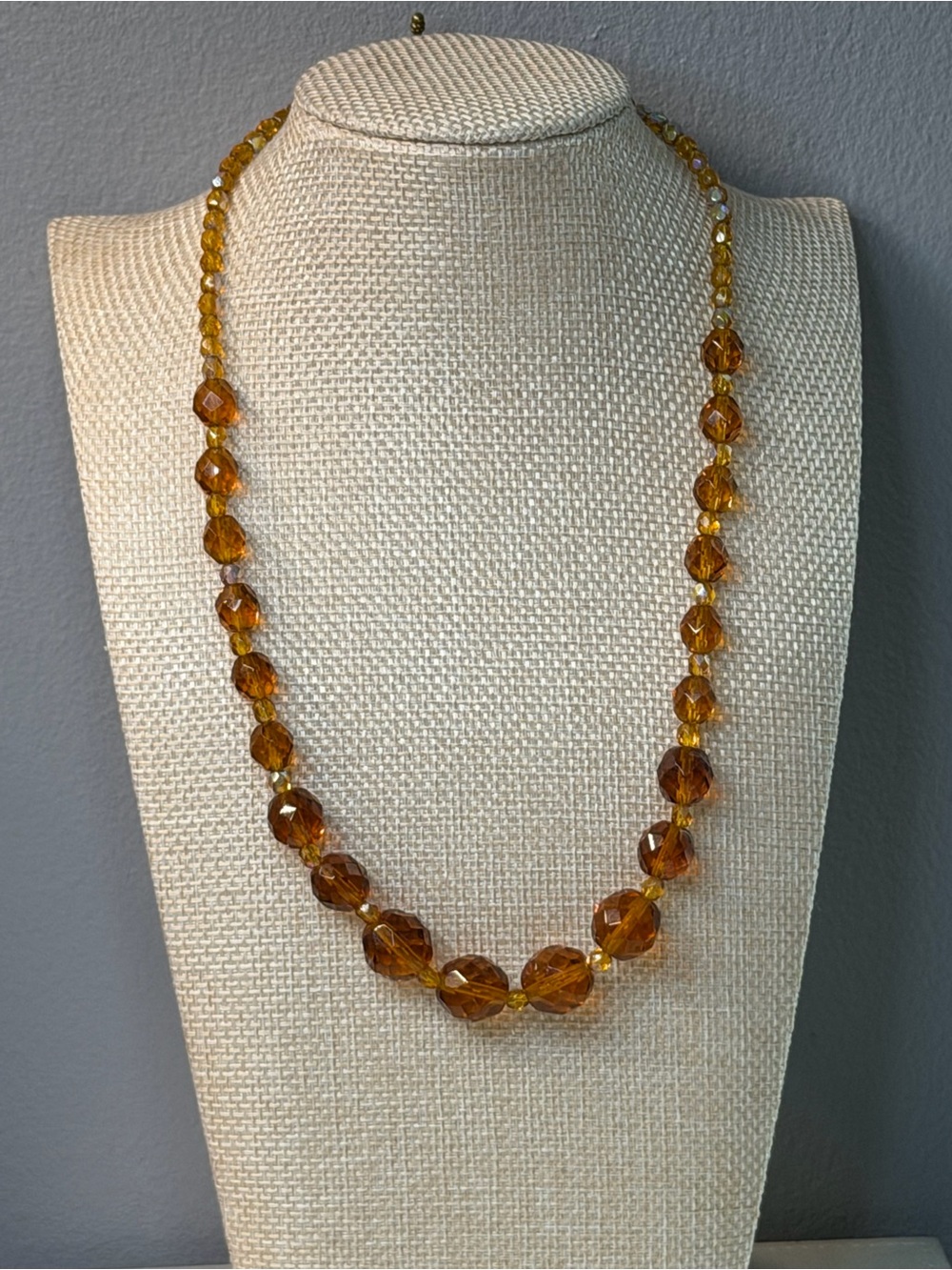 Amber Glass Bead Necklace - Women's Jewelry